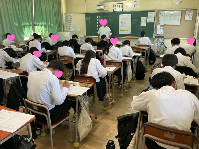 2年生のテスト中