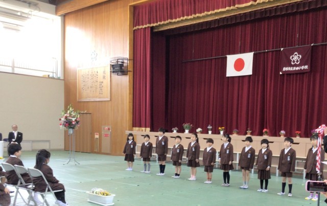 在校生代表として新二年生のお迎え式